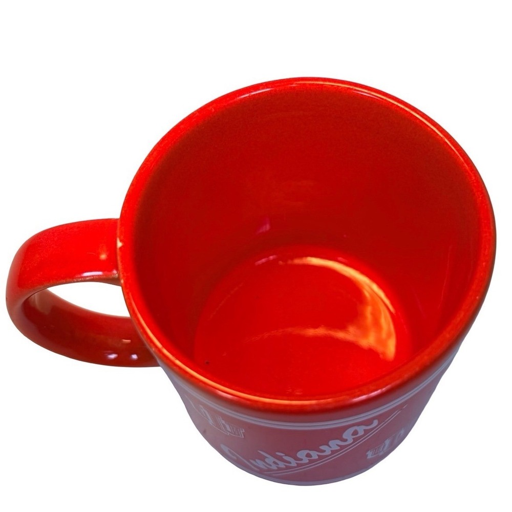 Rare Indiana University IU Hoosiers 1990s Red Ceramic Mug Vintage NCAA MCM - Picture 4 of 7